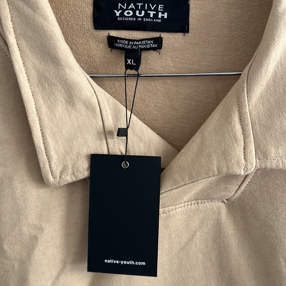 NWT Native Youth Long Sleeve Camel colour notch Collar thick Cotton. Size XL - Picture 3 of 7